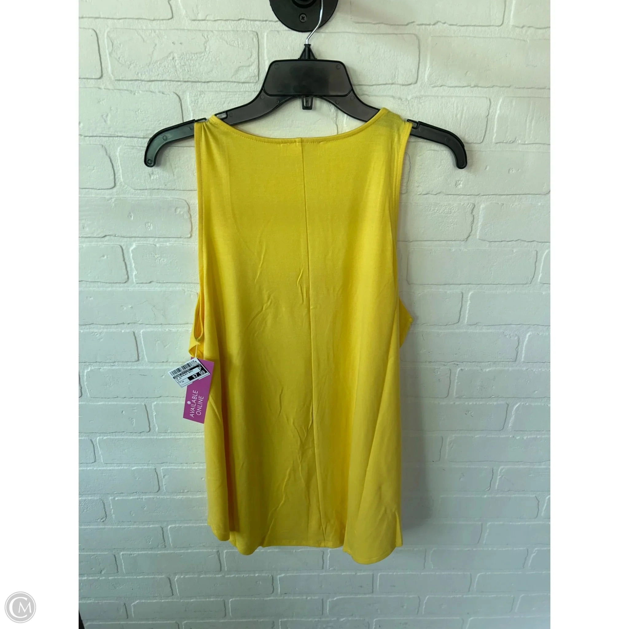 Top Sleeveless Basic By Zenana Outfitters In Yellow, Size: 1x