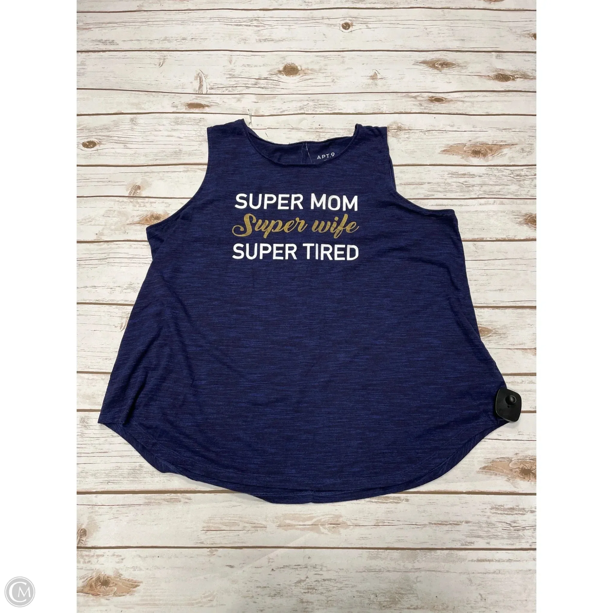 Top Sleeveless By Apt 9 In Blue, Size: Xl