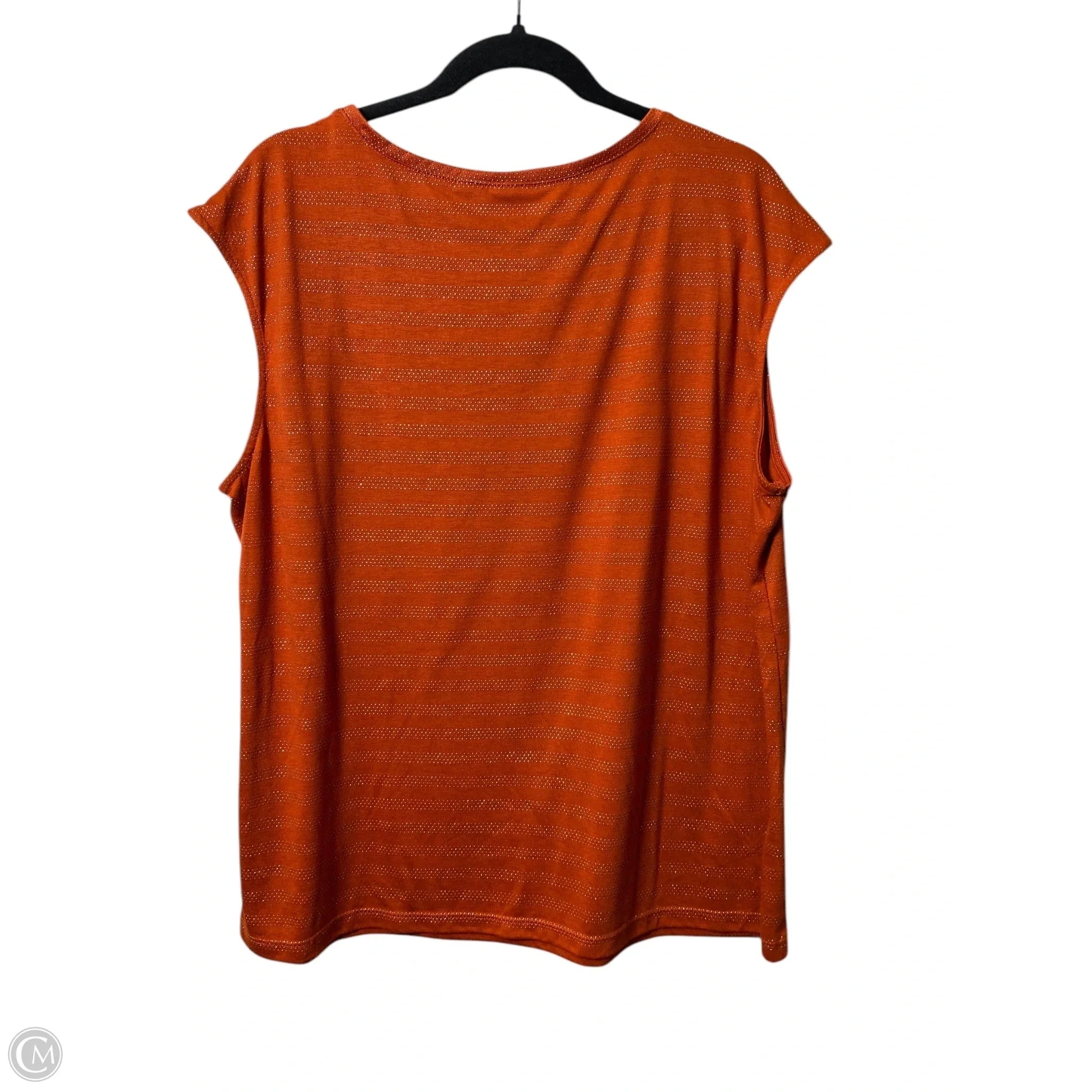 Top Sleeveless By Cato In Orange, Size: 3x