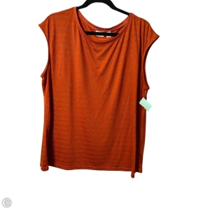 Top Sleeveless By Cato In Orange, Size: 3x