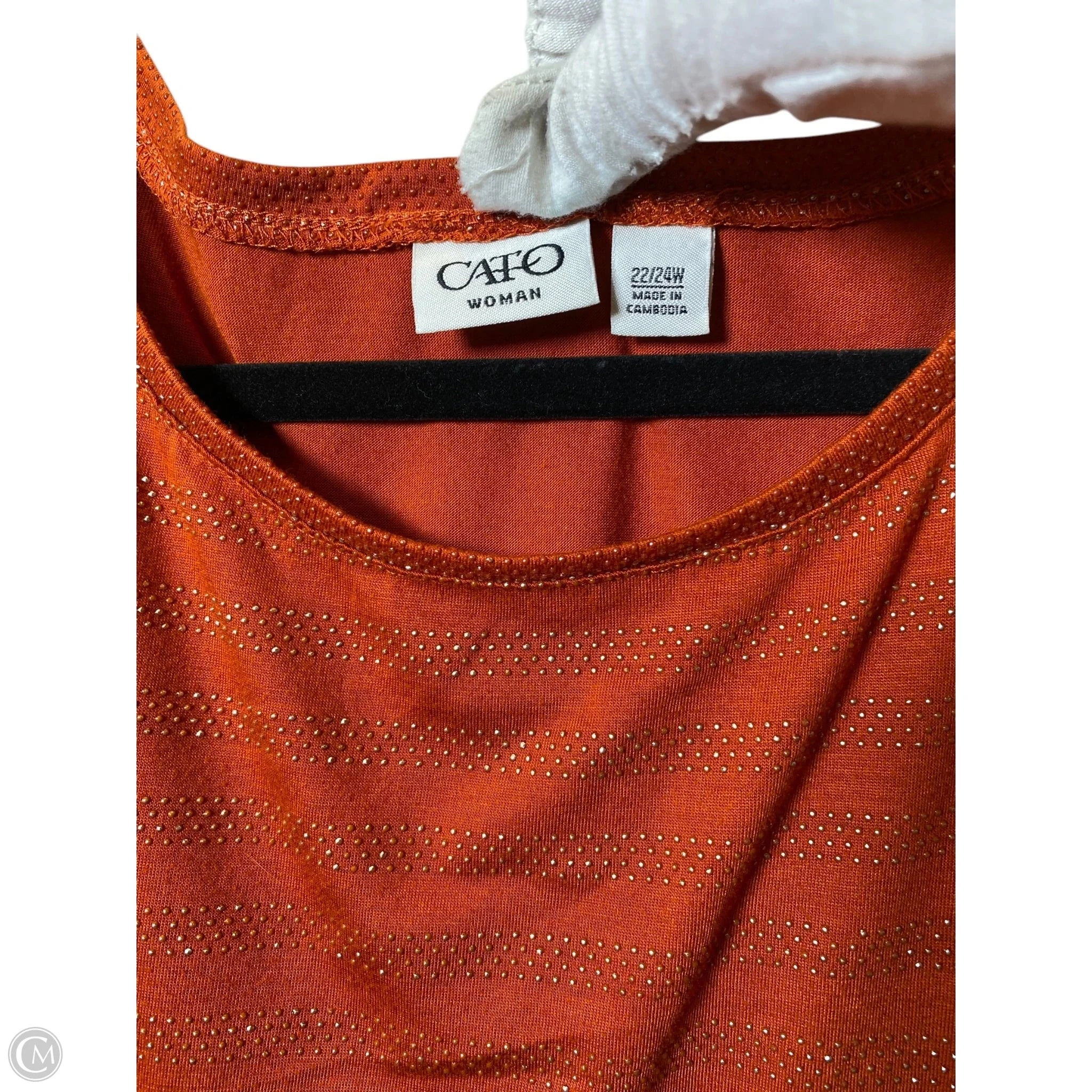 Top Sleeveless By Cato In Orange, Size: 3x