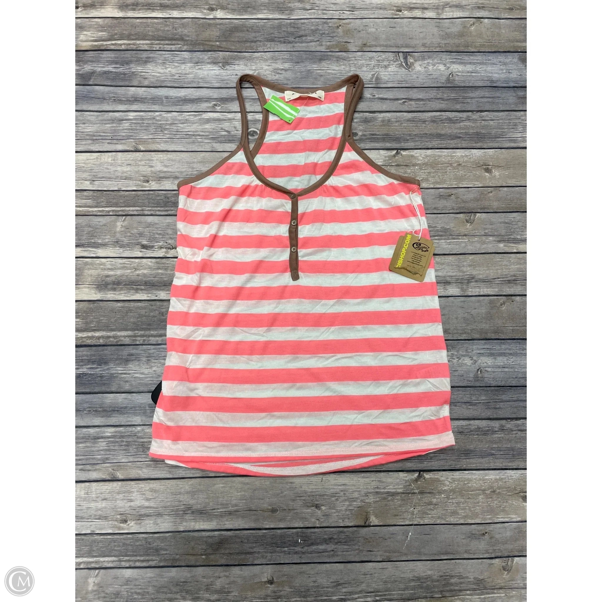 Top Sleeveless By Cme In Striped Pattern, Size: Xl