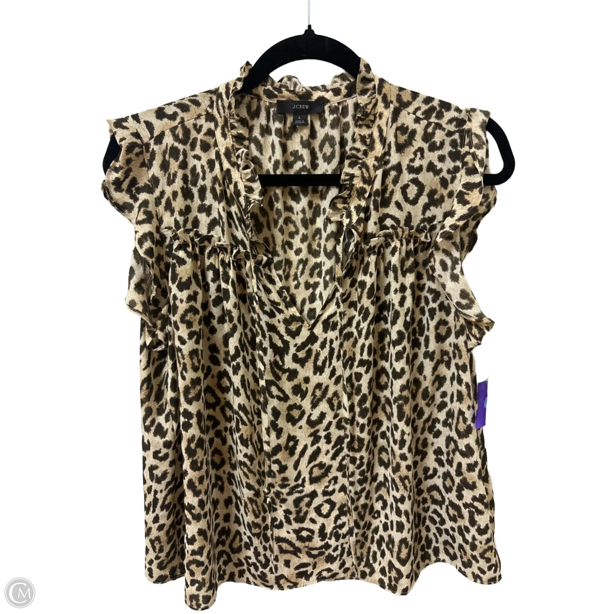 Top Sleeveless By J. Crew In Animal Print, Size: L