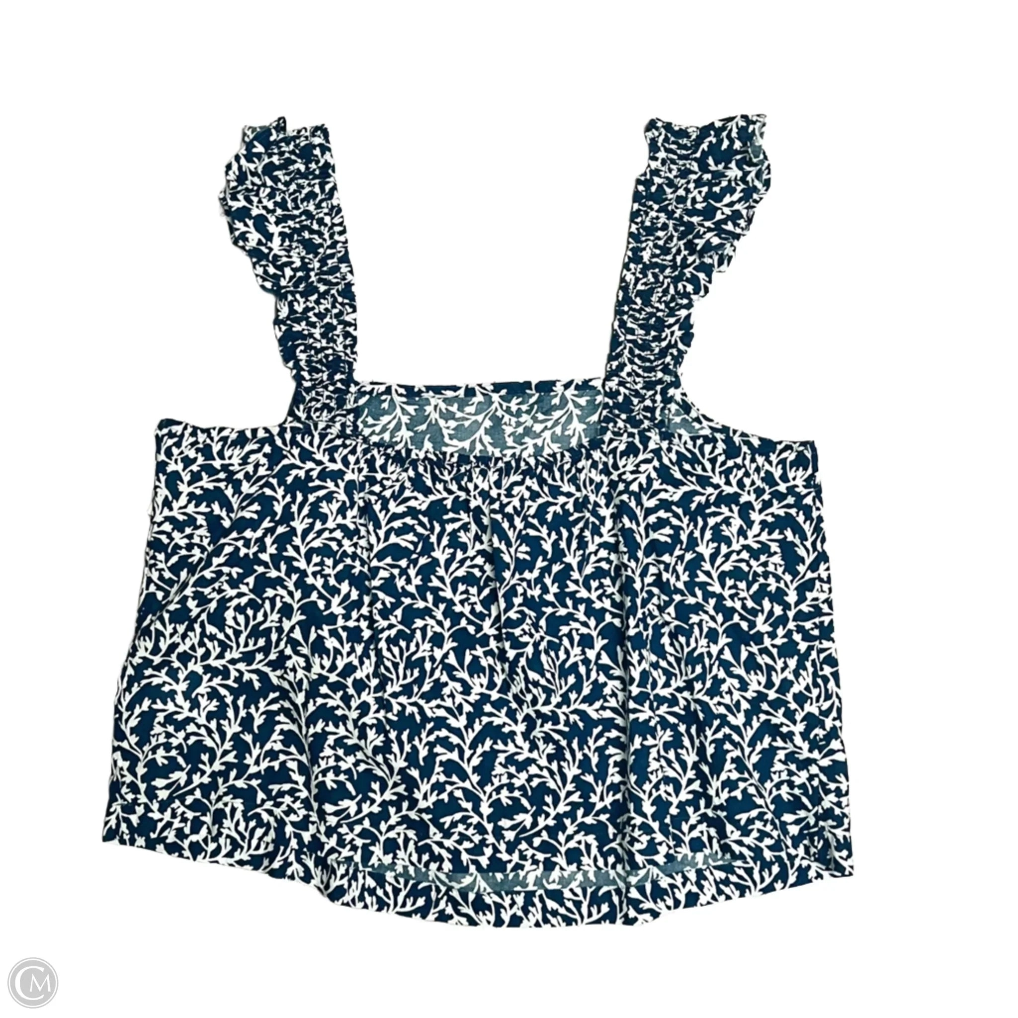 Top Sleeveless By J. Crew In Blue & White, Size: L