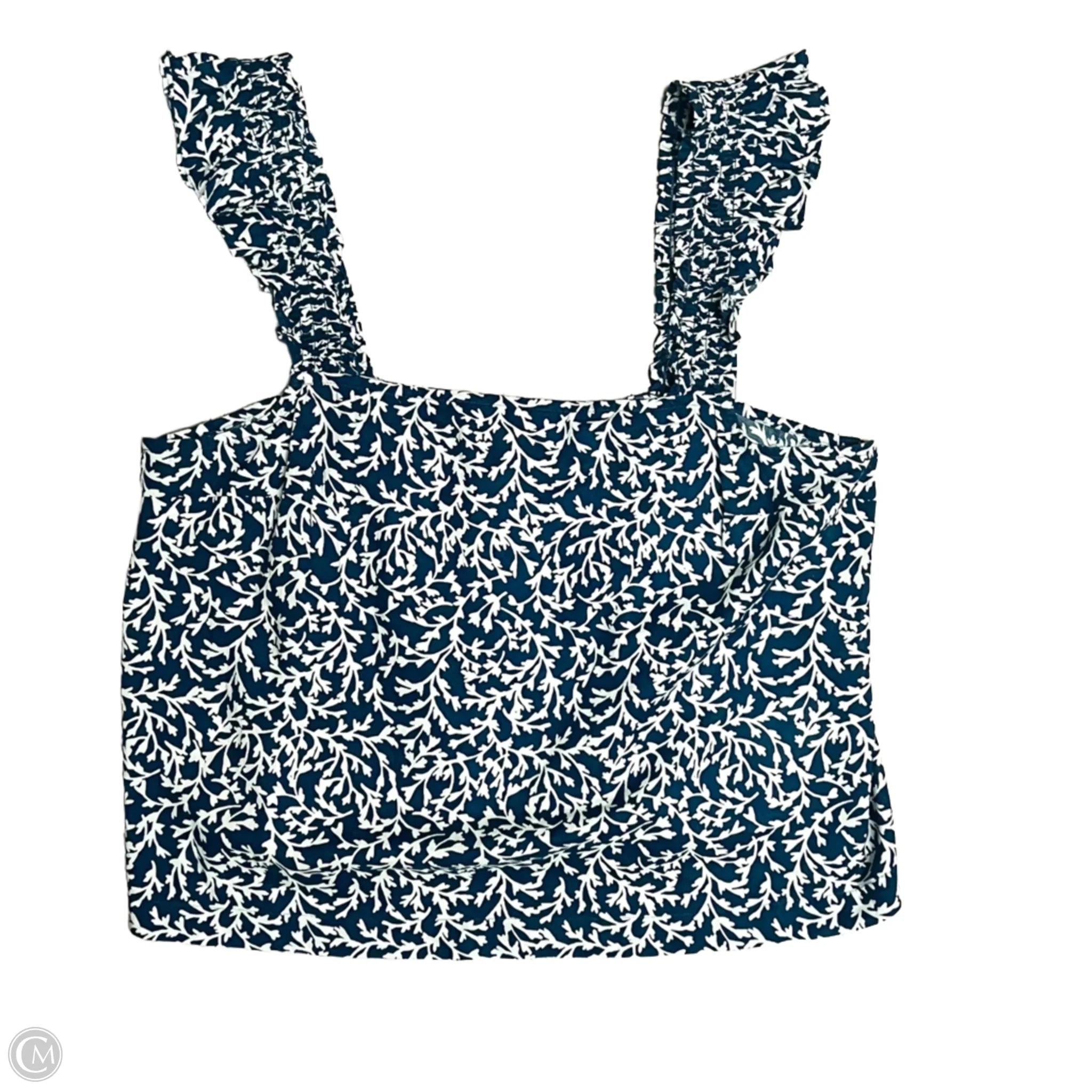 Top Sleeveless By J. Crew In Blue & White, Size: L