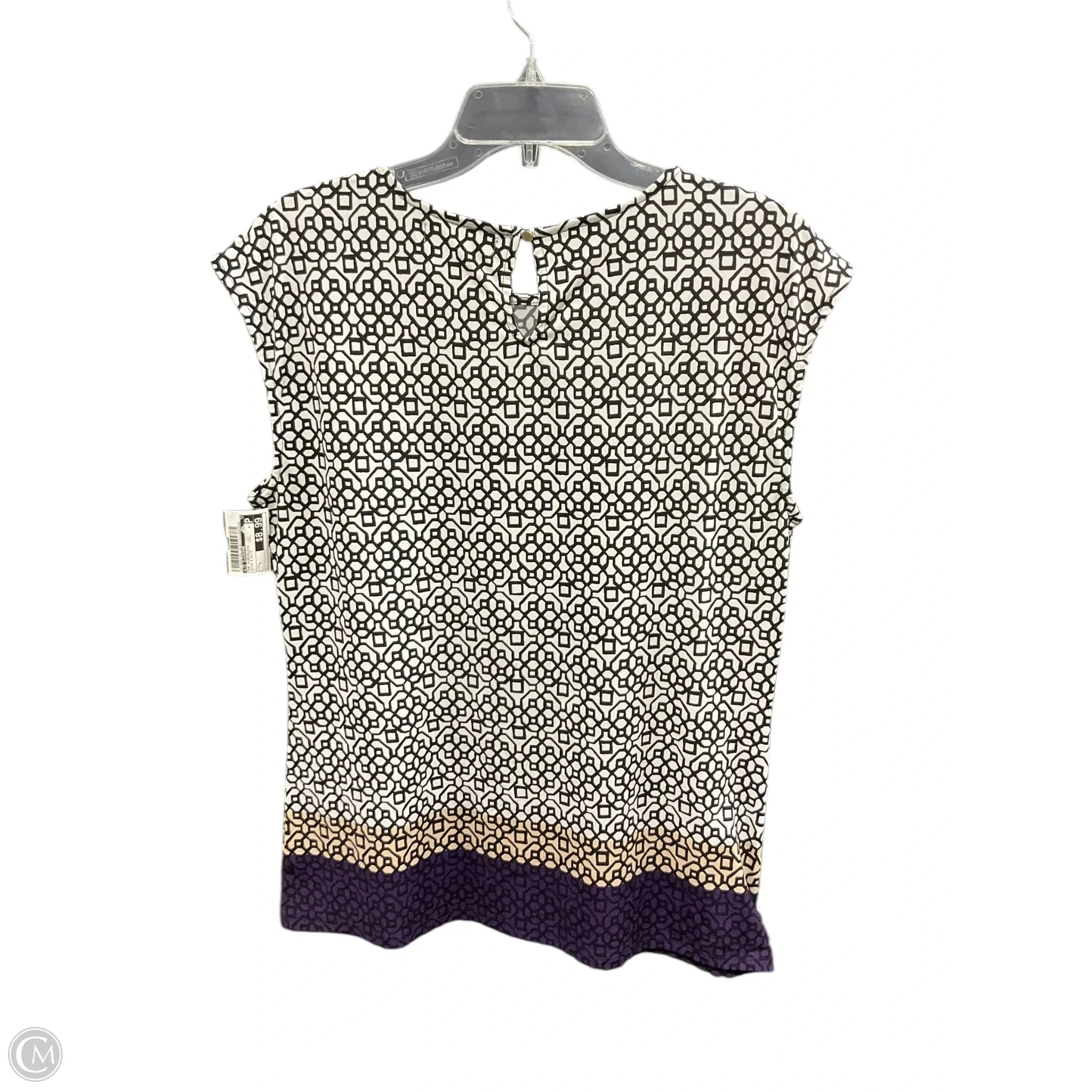 Top Sleeveless By Liz Claiborne In Black & White, Size: L