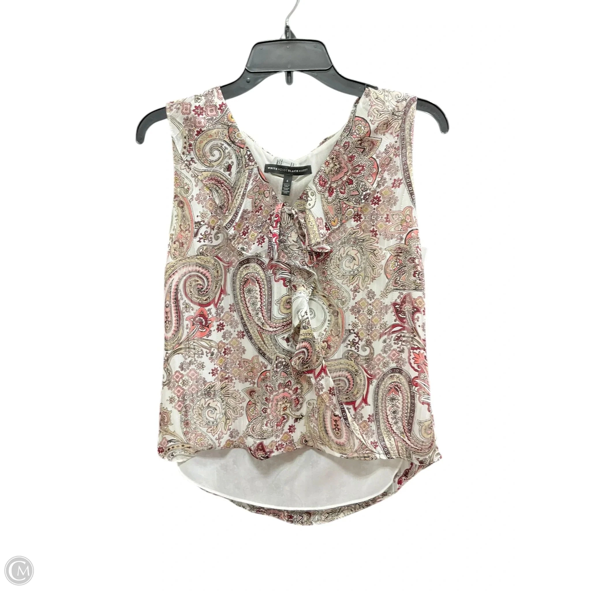 Top Sleeveless By White House Black Market In Paisley Print, Size: S