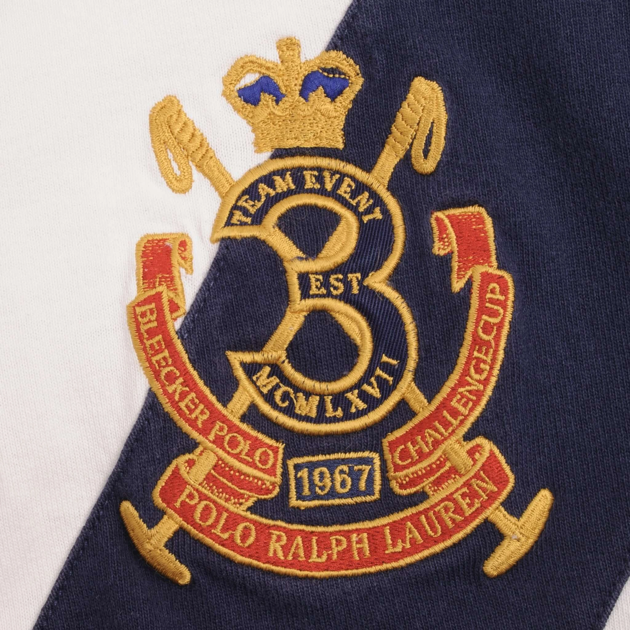 VINTAGE POLO RALPH LAUREN BLEEKER CHALLENGE CUP RUGBY POLO SHIRT 1990S SIZE LARGE