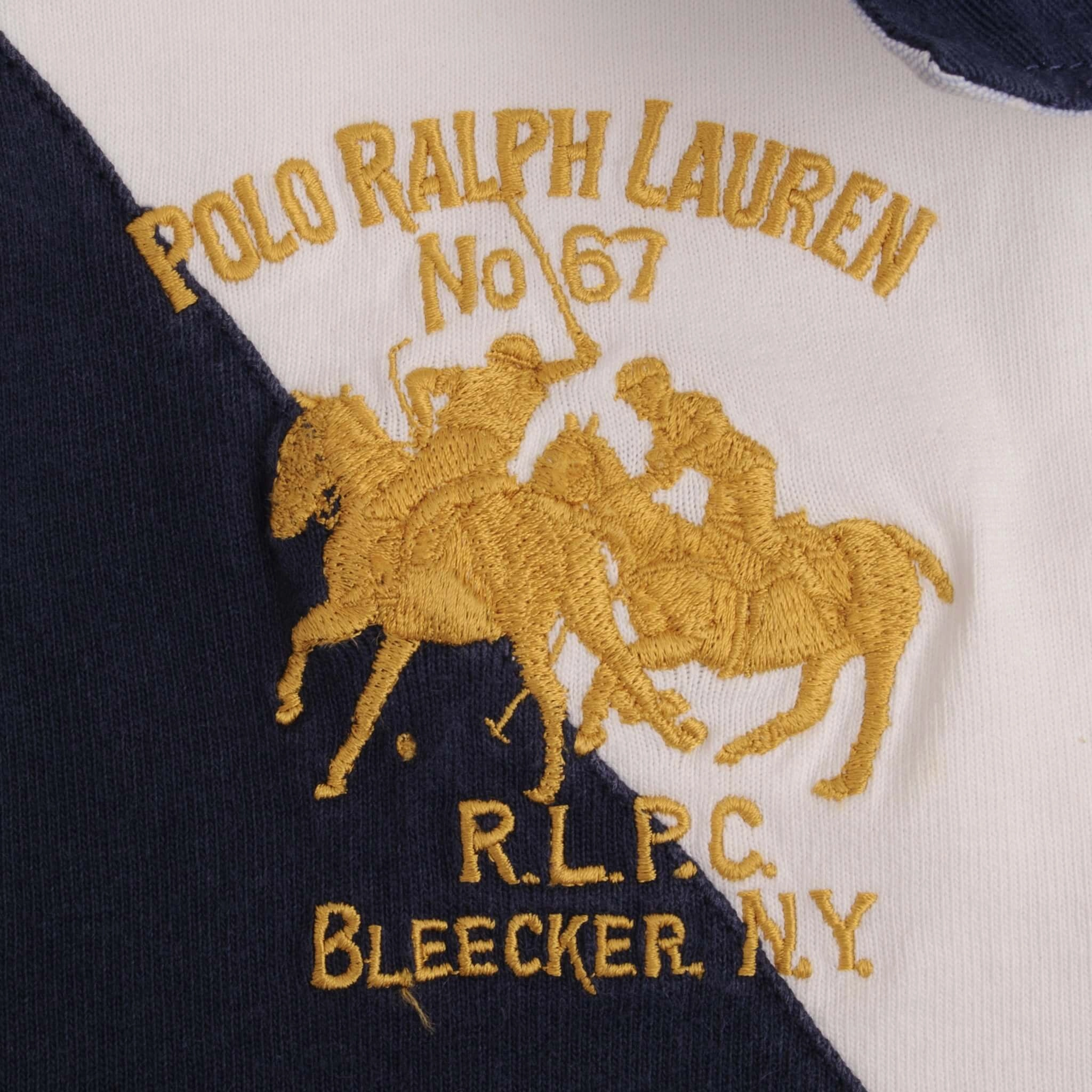 VINTAGE POLO RALPH LAUREN BLEEKER CHALLENGE CUP RUGBY POLO SHIRT 1990S SIZE LARGE