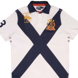 VINTAGE POLO RALPH LAUREN BLEEKER CHALLENGE CUP RUGBY POLO SHIRT 1990S SIZE LARGE