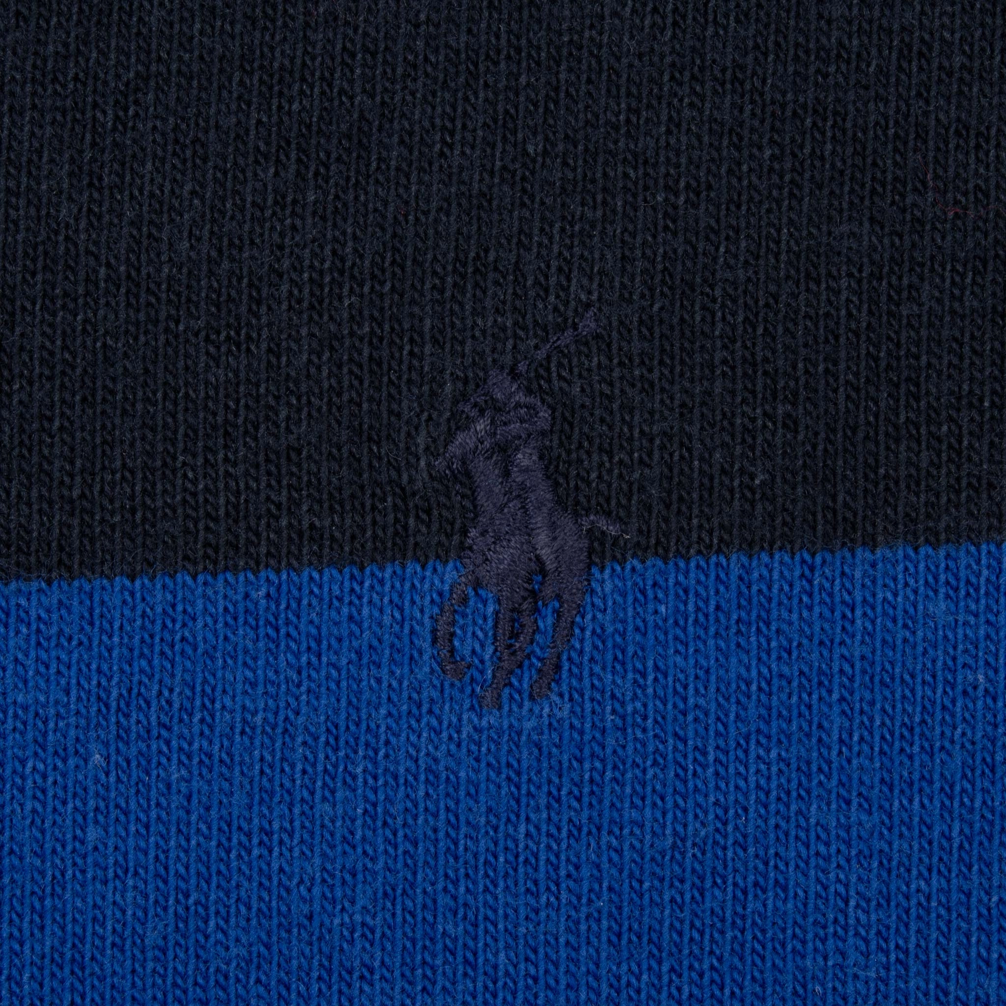 VINTAGE RALPH LAUREN BLUE & BLACK RUGBY POLO SHIRT 1990S SIZE XL