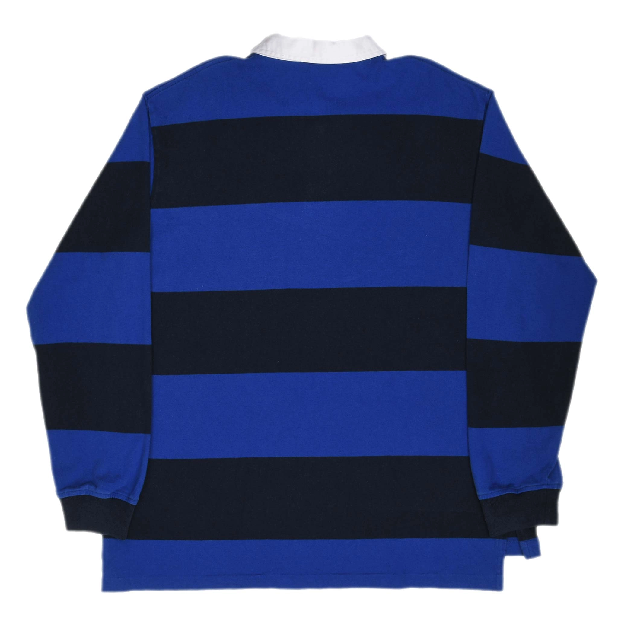 VINTAGE RALPH LAUREN BLUE & BLACK RUGBY POLO SHIRT 1990S SIZE XL