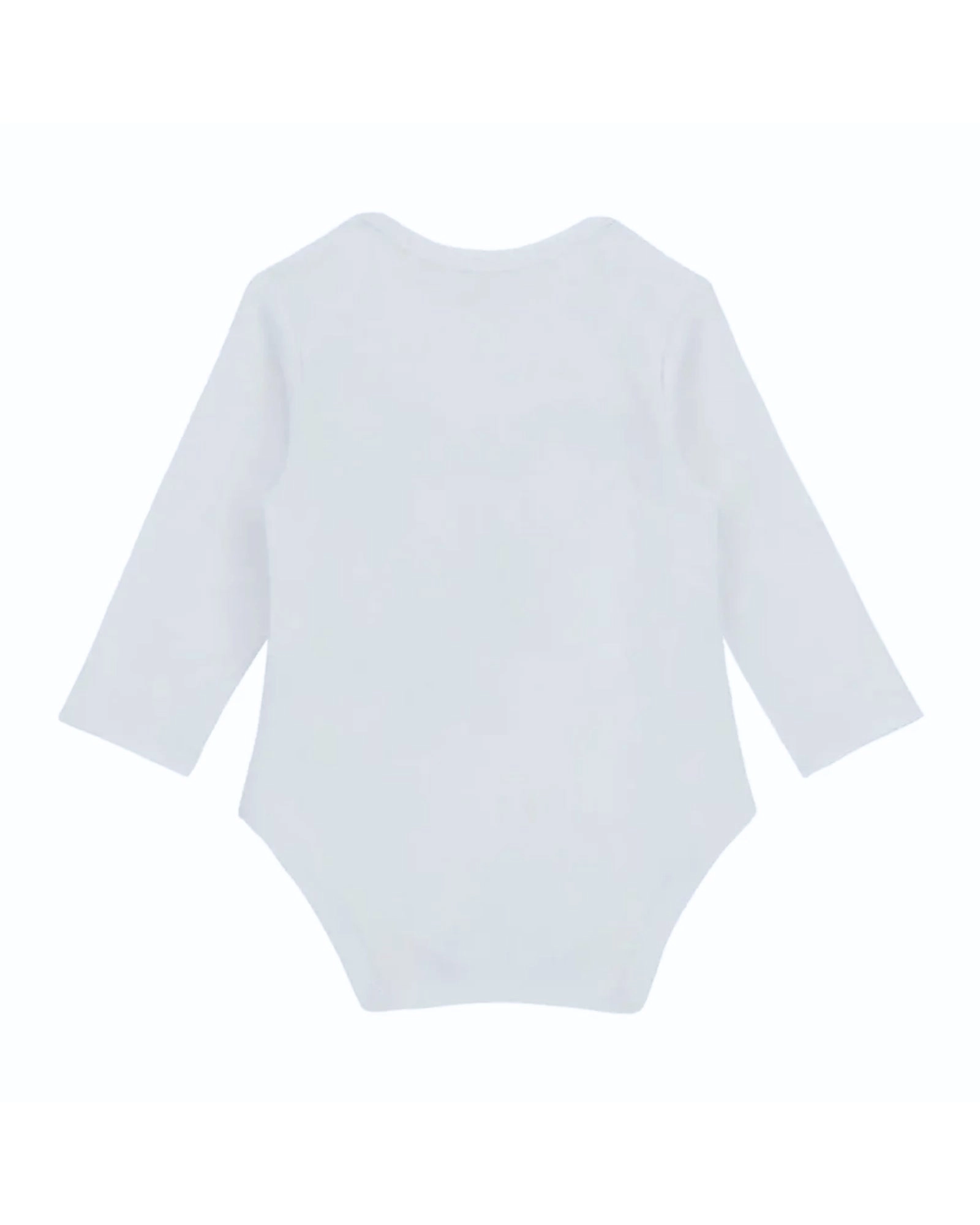 White Cotton Logo Long Sleeve Bodysuit (0-12m)