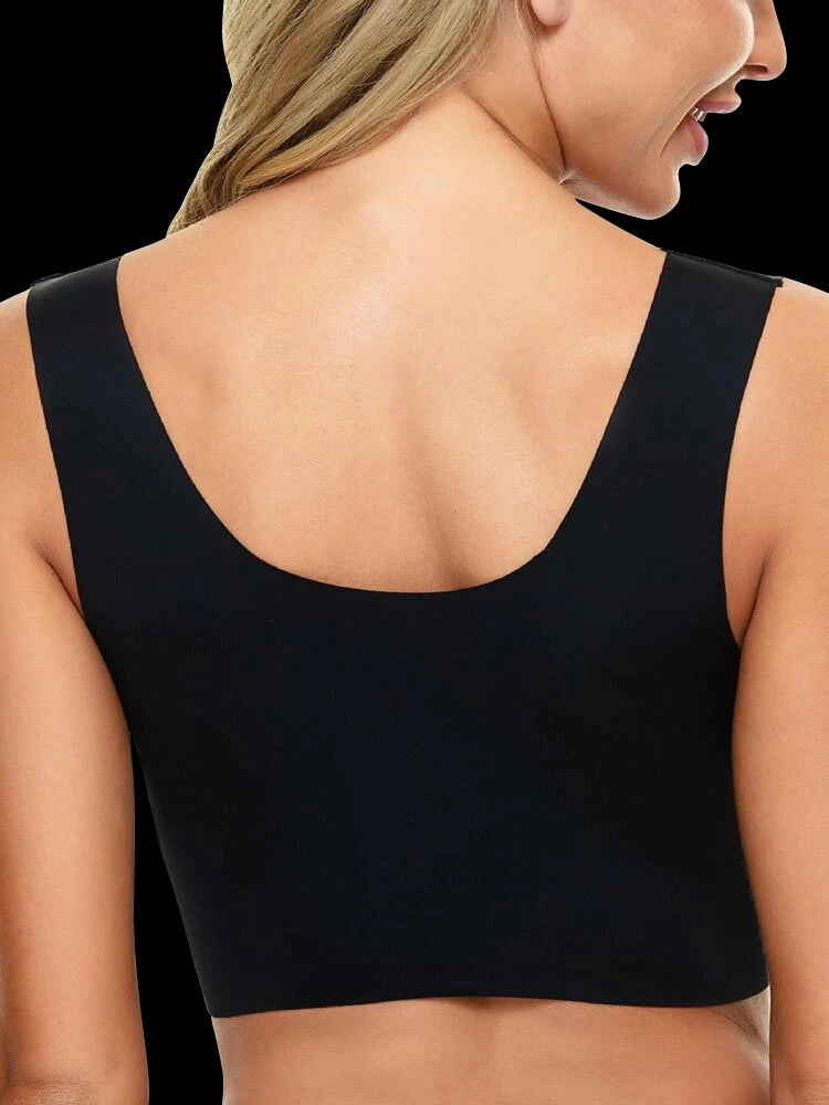 Women Soft Wide Straps Wireless Full Cup Lace Bras