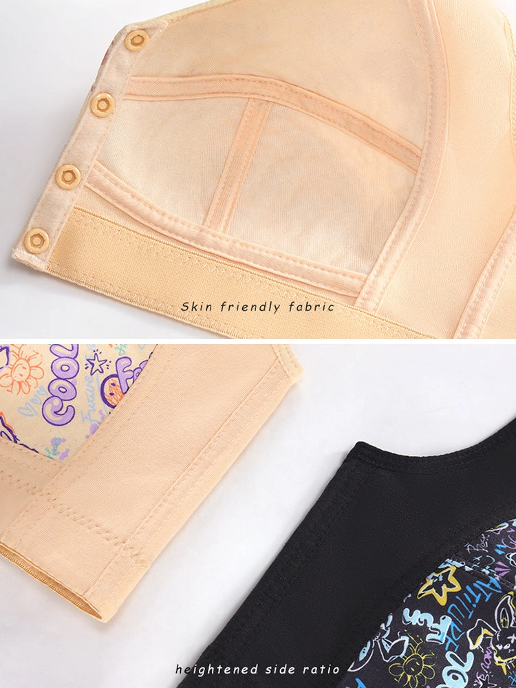Women‘s Front-Closure Printed Wireless Bras